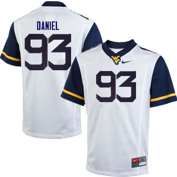 Men #93 Matt Daniel West Virginia Mountaineers College Football Jerseys Sale-White - Click Image to Close